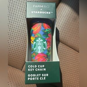 FARM Rio x Starbucks Banana Mix Cold Cup Keychain NWT